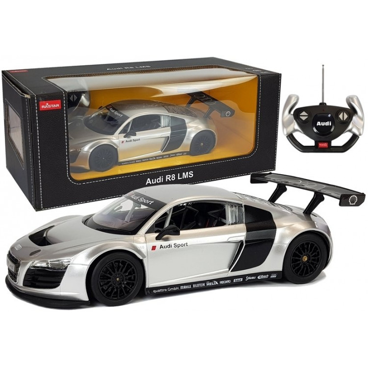 Audi R8 LMS Rastar 1:14 RC RTR strieborné